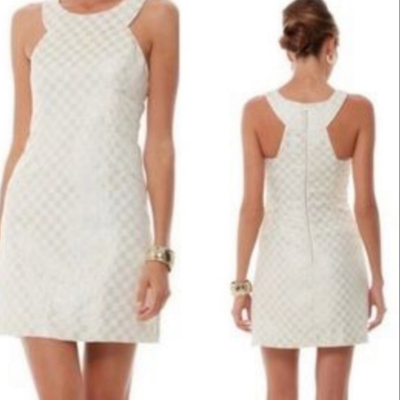 Lilly Pulitzer Dresses & Skirts - NWT Lilly Pulitzer Gold and Cream Dress Size 6